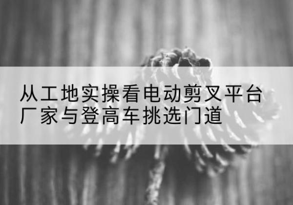 抚顺电动剪叉升降平台厂家-从工地实操看电动剪叉平台厂家与登高车挑选门道